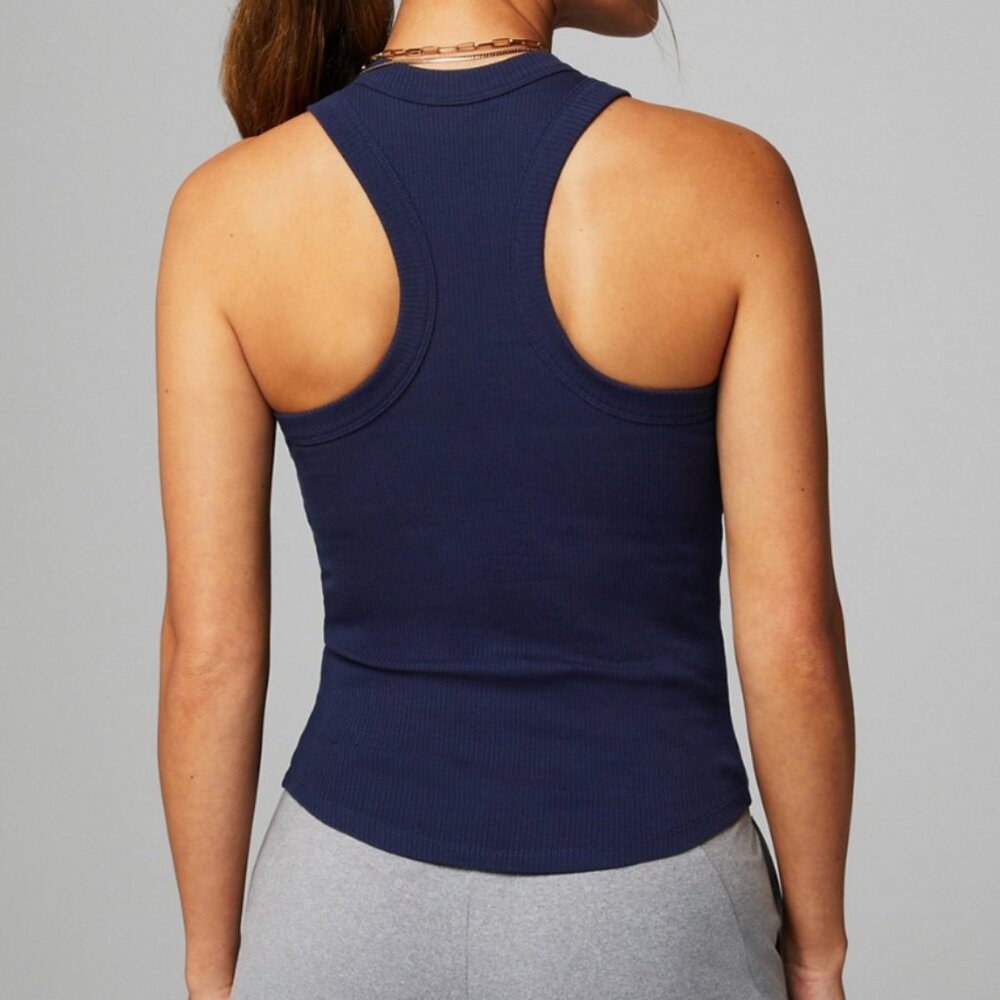 Fabletics High Neck Rib Built-In Bra Tank - Picture 2 of 6